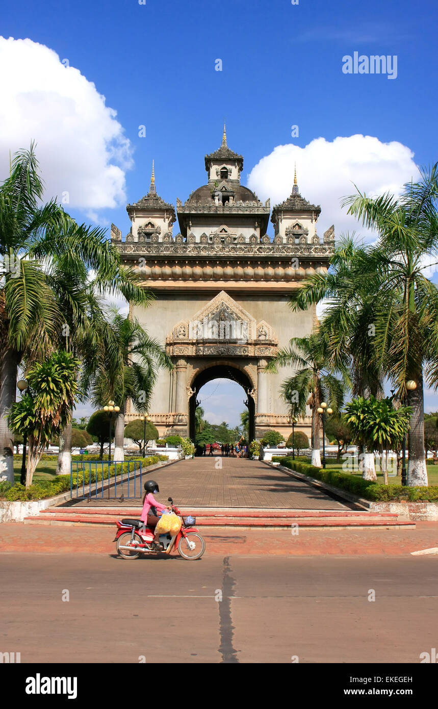 Victory Gate Patuxai, Vientiane, Laos, Südostasien Stockfoto
