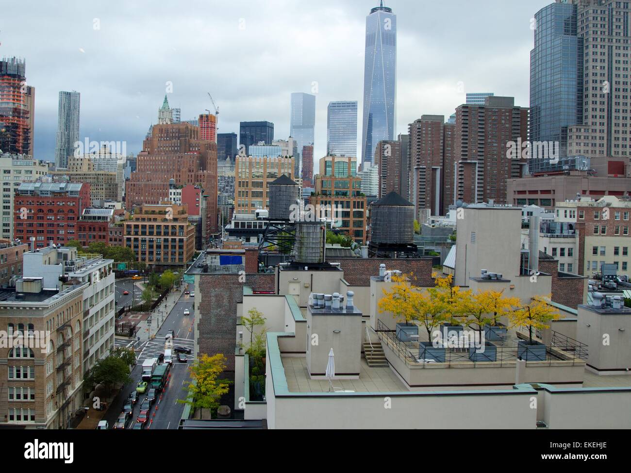 Luftaufnahmen von Jay Z Loftwohnung auf 195-Hudston-Straße im Stadtteil Tribeca New York City mit: Atmosphäre wo: New York City, New York, USA bei: 5. Oktober 2014 Stockfoto