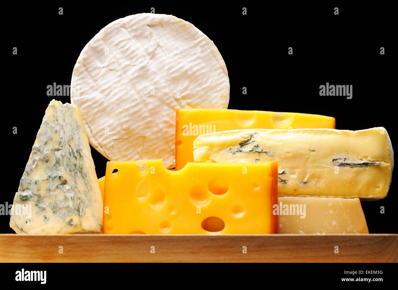 Verschiedene Arten von Käse Stockfoto