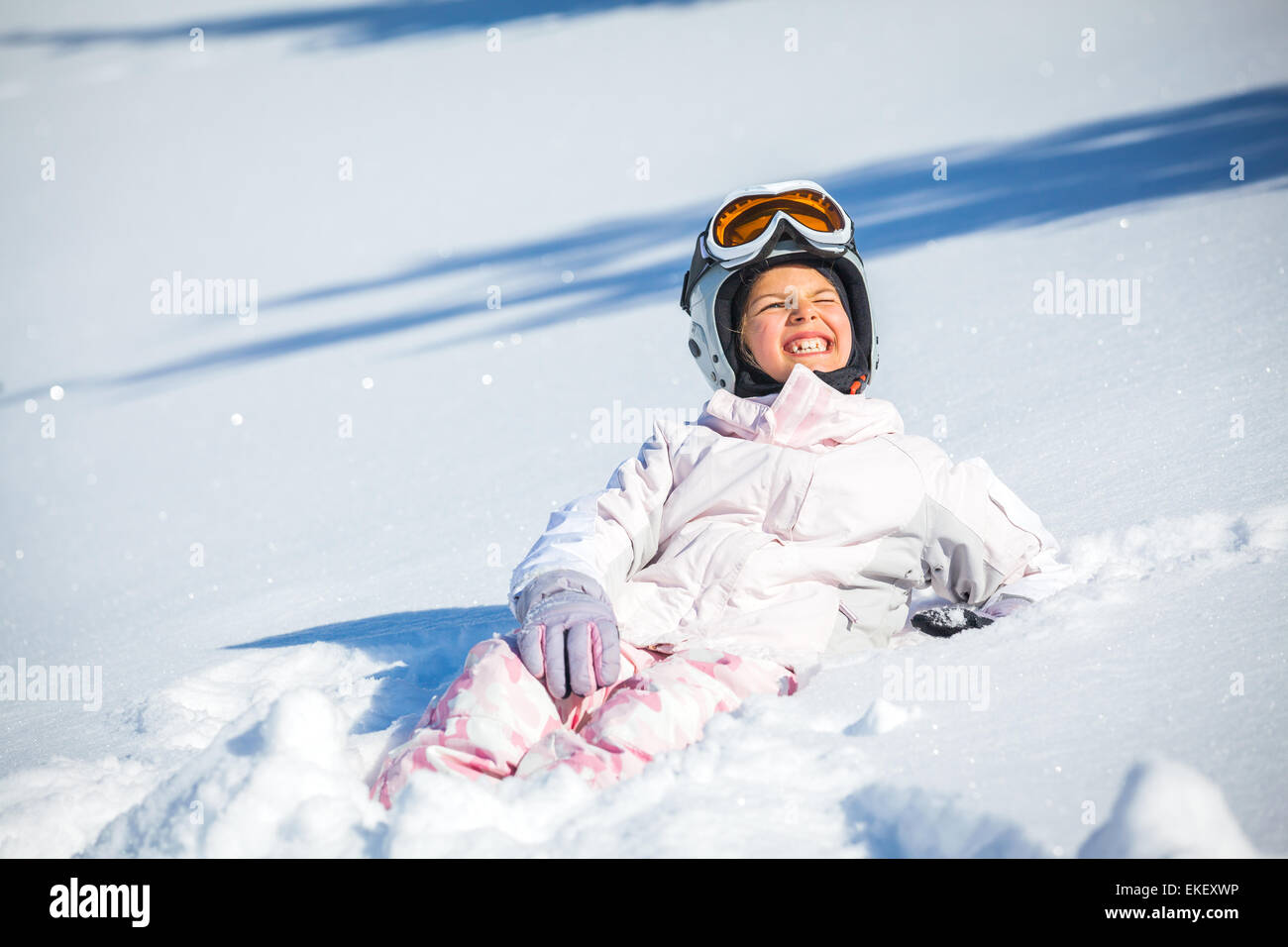 Winterurlaub, Ski Mädchen Stockfoto