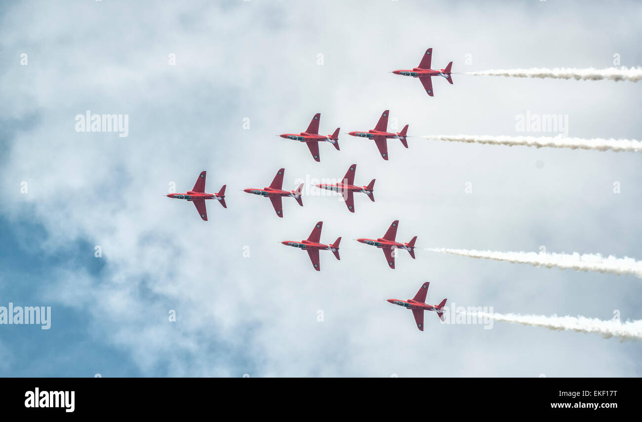 Royal Air Force Red Arrows Anzeige Team beim RIAT Fairford 2014 Stockfoto