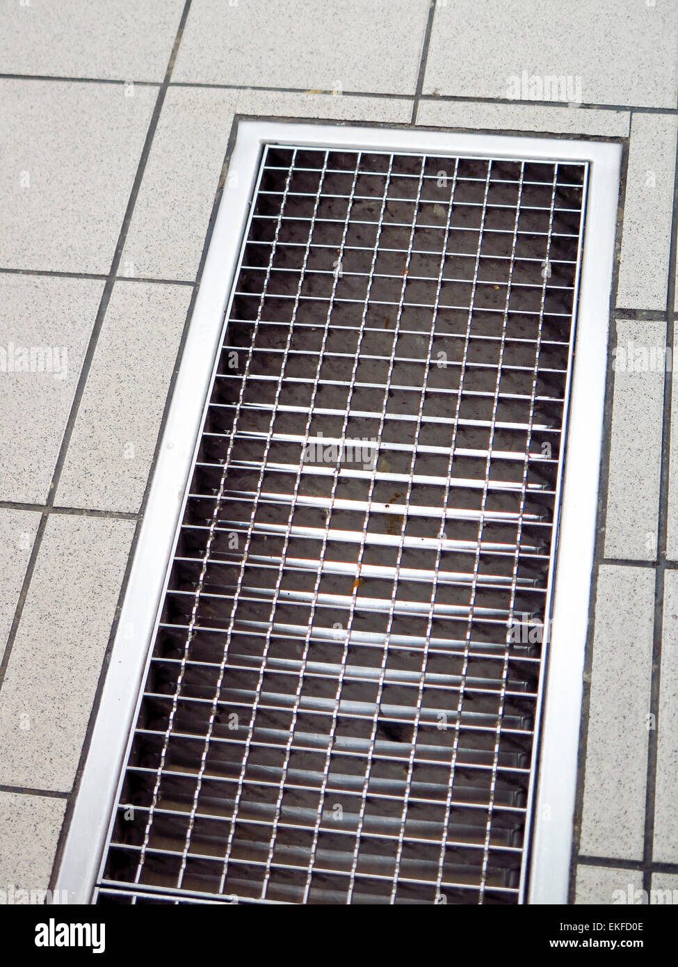 Floor Drain In Commercial Kitchen Stockfotos Floor Drain