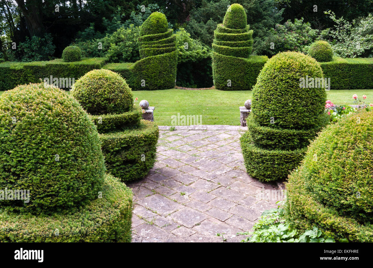 Wyndcliffe Hofgärten, Monmouthshire, Wales, UK. Ein 1922 Kunst und Handwerk Haus mit Gärten durch Avray Tipping konzipiert Stockfoto