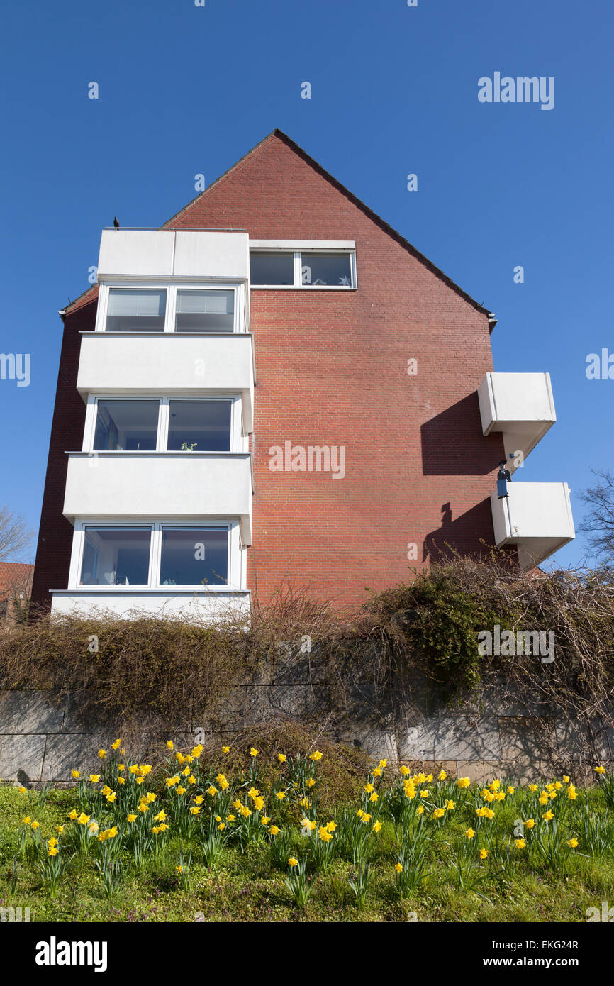 Rote Ziegel Wohnhaus in Bremen, Deutschland Stockfoto