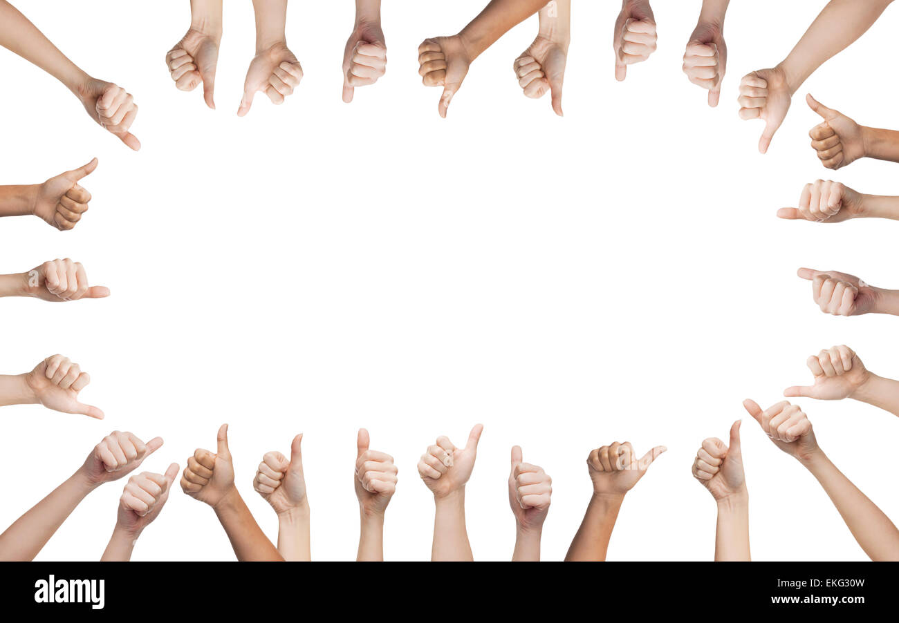 Menschenhand Daumen in den Kreis angezeigt Stockfoto