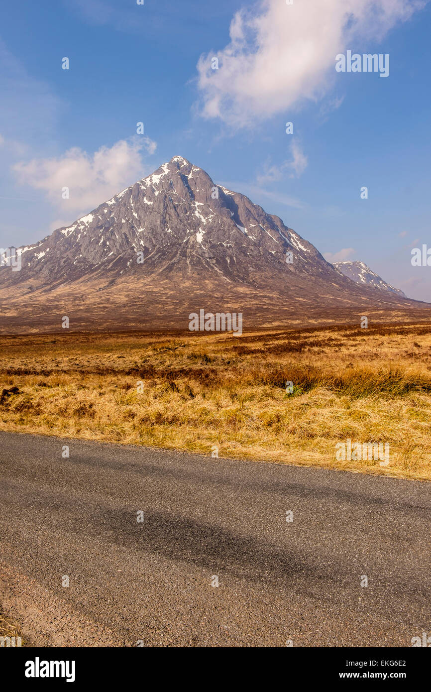 Buachaille Etive Mor, Fluß Etive, Glencoe, Scotland, UK Stockfoto