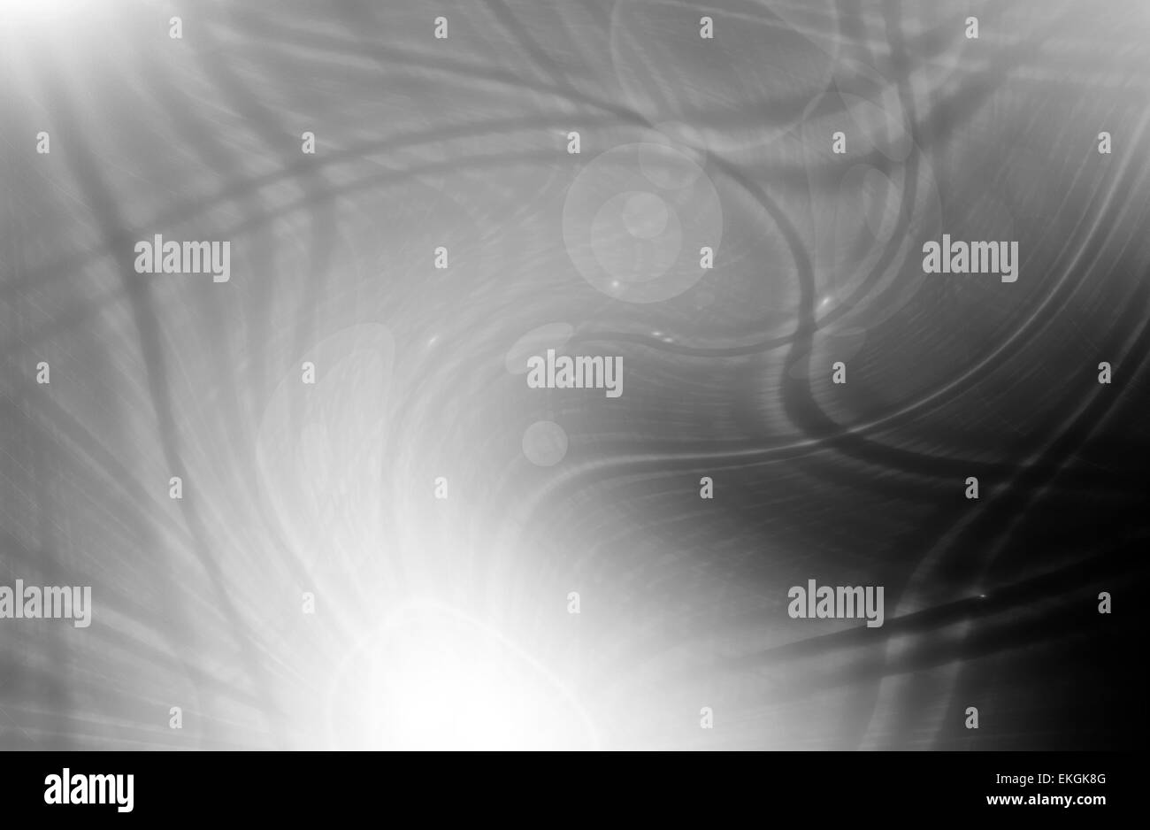 abstrakte schwarz-weiß futuristische Hintergrund Streifendesign mit Lichtern Stockfoto