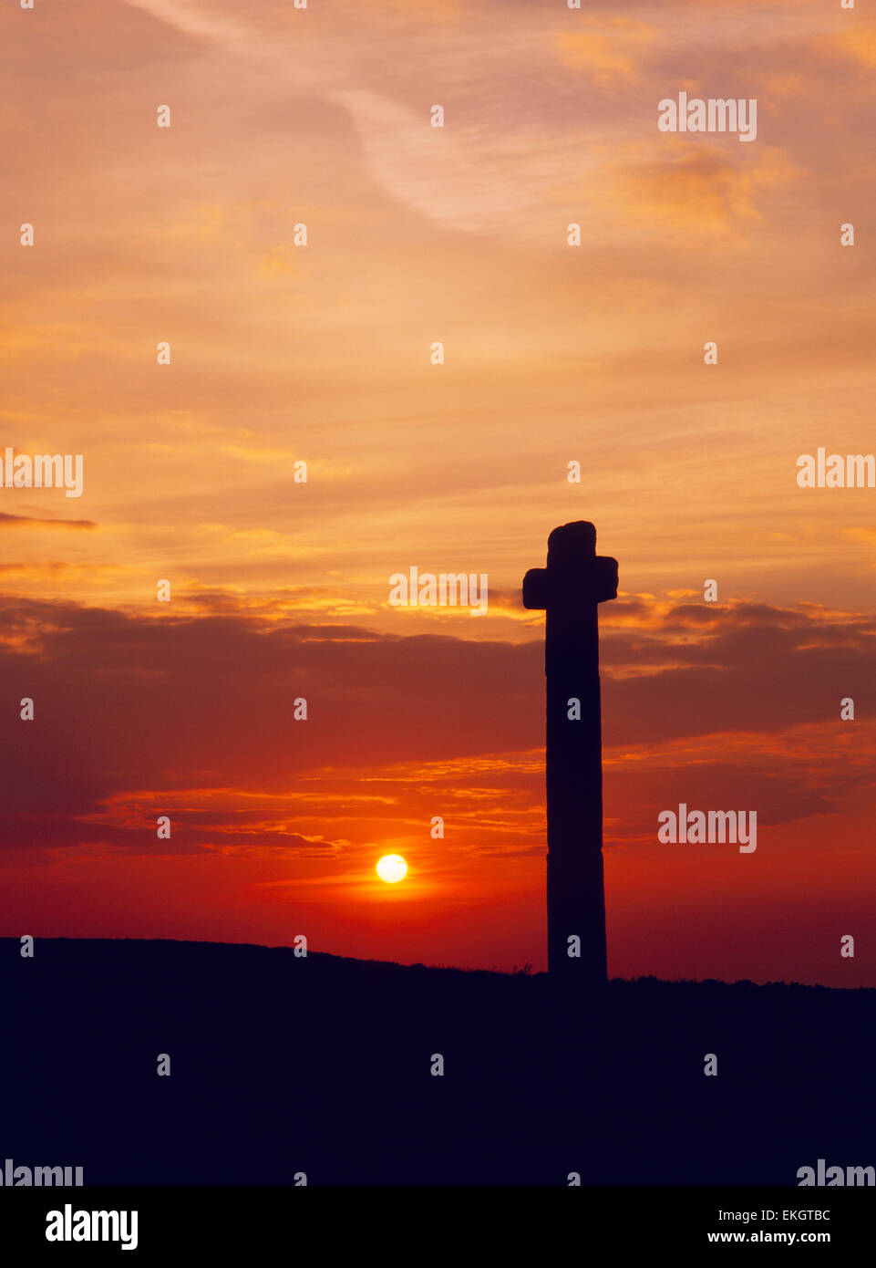 Ralph Cross nach Osten, nach Westen in Richtung Sonnenuntergang. Stockfoto