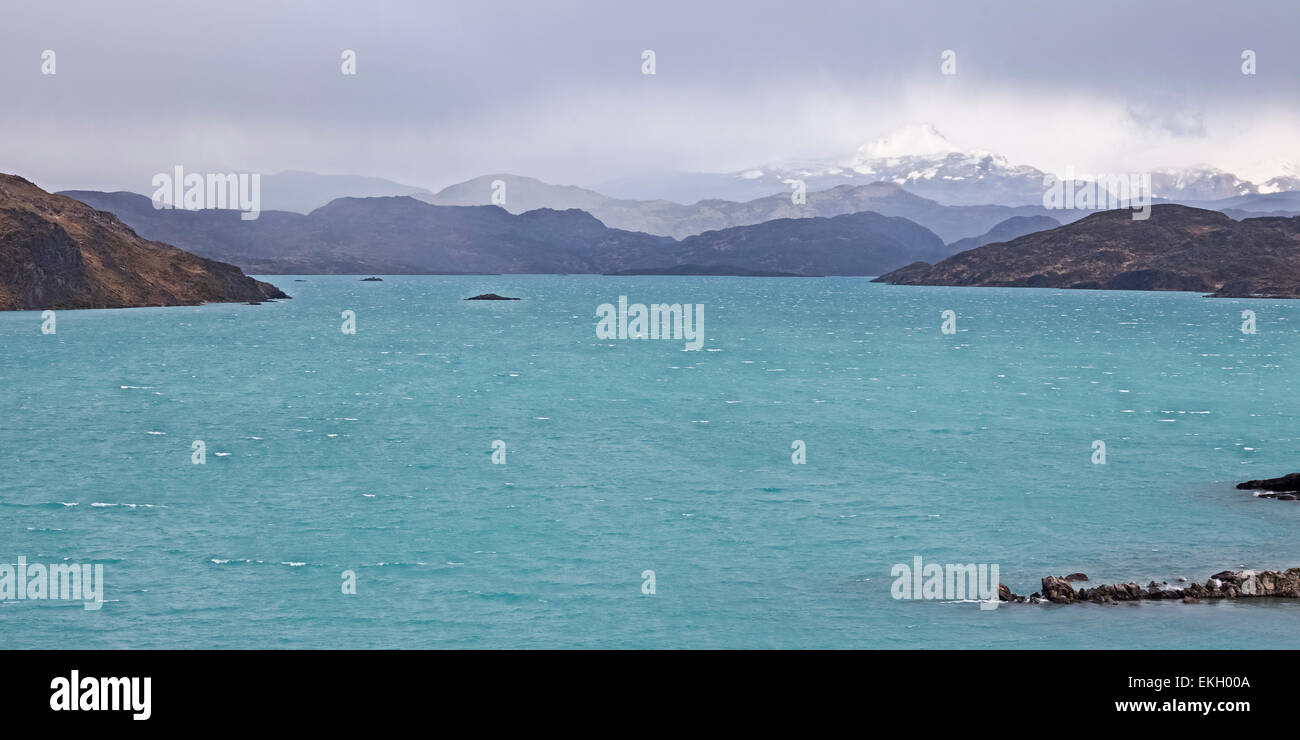 Lake Pehoe und Paine-Massivs Patagonien Stockfoto