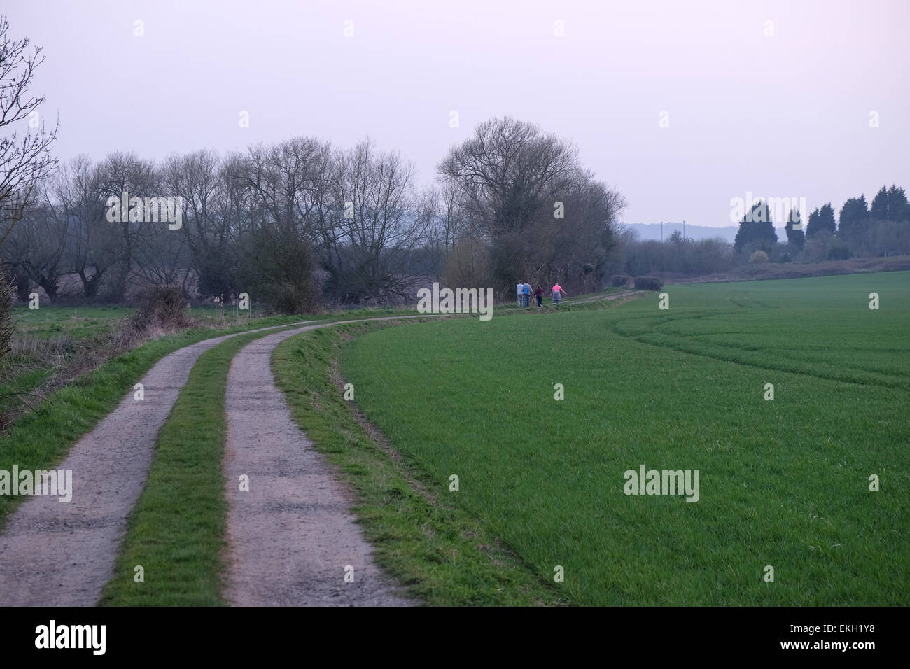 Leute da draußen für einen abendlichen Spaziergang in der Umgebung von loughborough Stockfoto