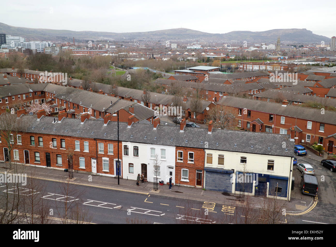Blick über den alten Ortsteil von South Belfast Nordirland Stockfoto