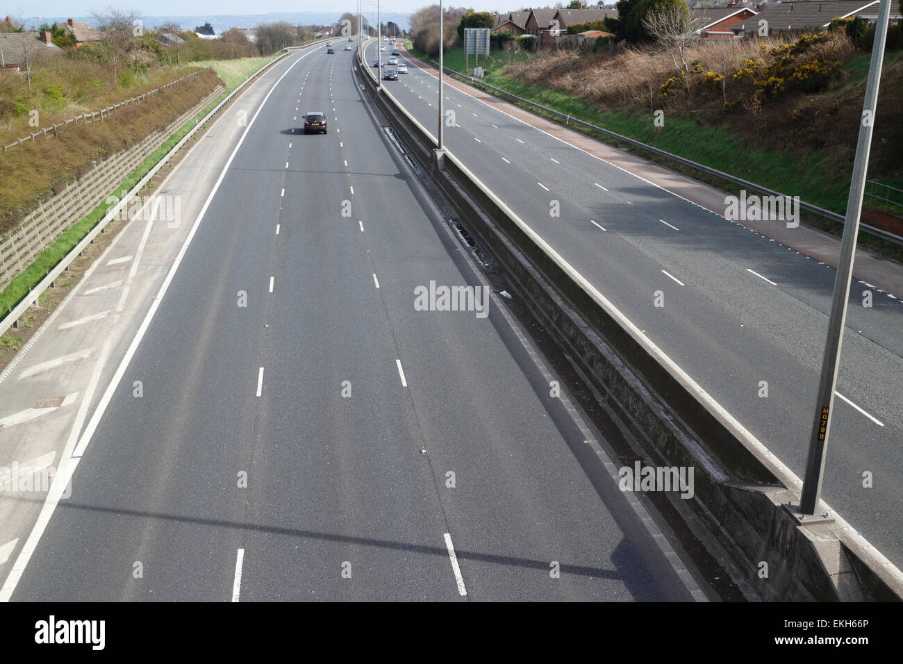 M2 Autobahn in County Antrim-Nordirland Stockfoto