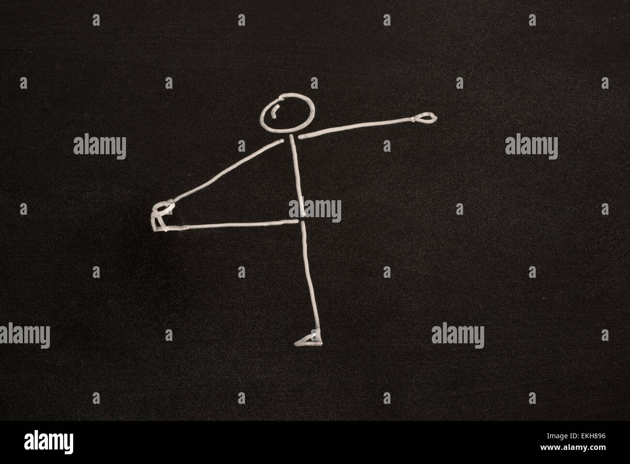 Toe Balancing Pose - Utthita Padangusthasana auf Tafel auf Tafel übergeben Stockfoto