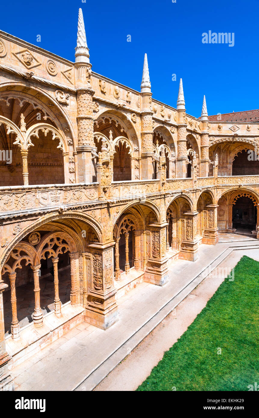 Lissabon, Portugal. Hieronymus-Kloster Kloster in Belem. Manuelinischen Schöpfung 1544 abgeschlossen. Stockfoto