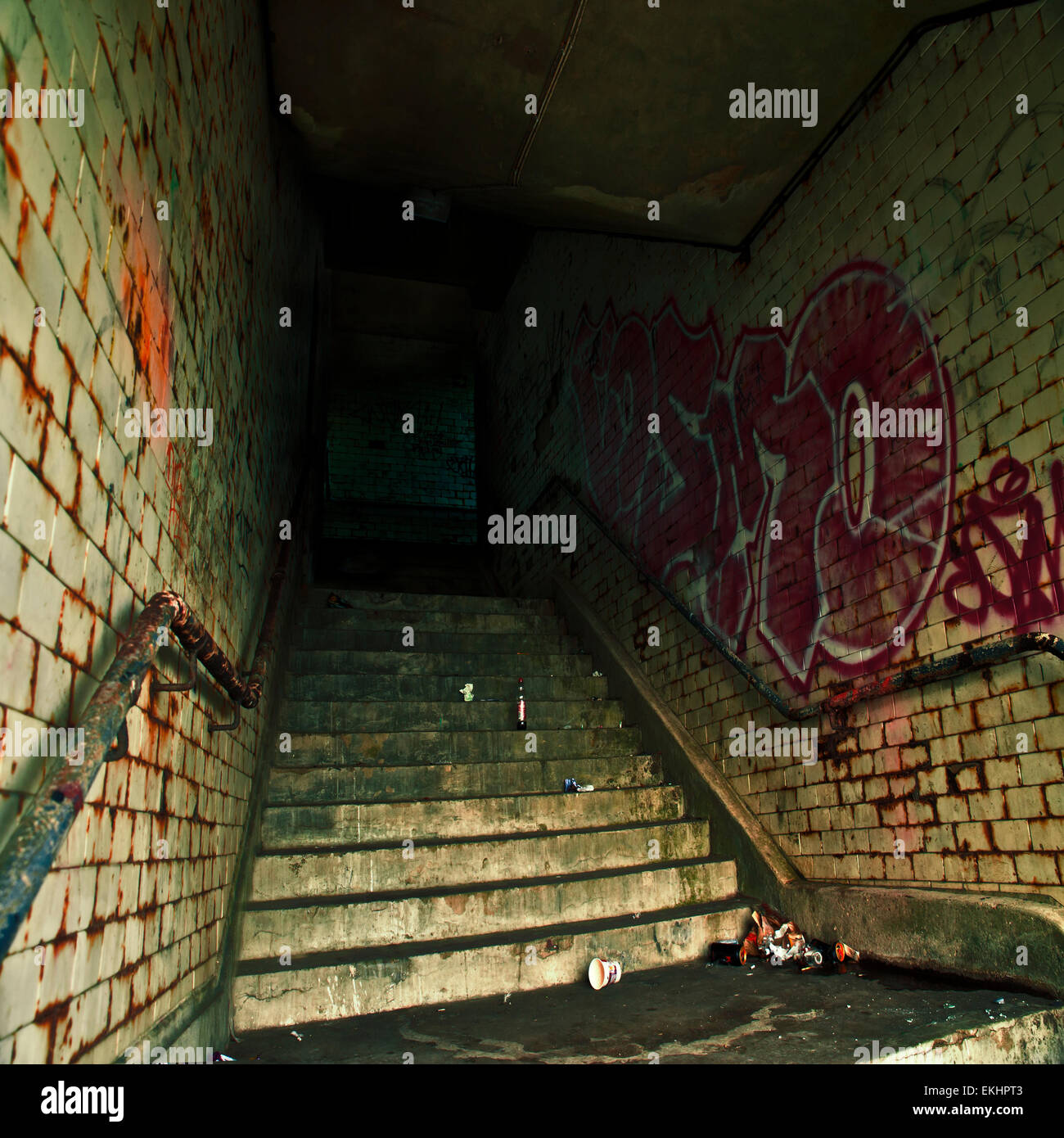 Schmutzige u-Bahn. Stockfoto