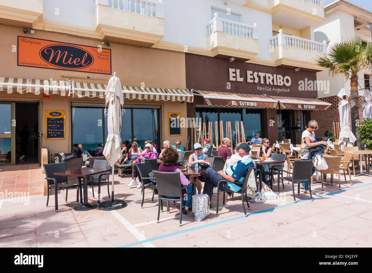 Belgische und argentinische Restaurants Costa del Sol Spanien Stockfoto