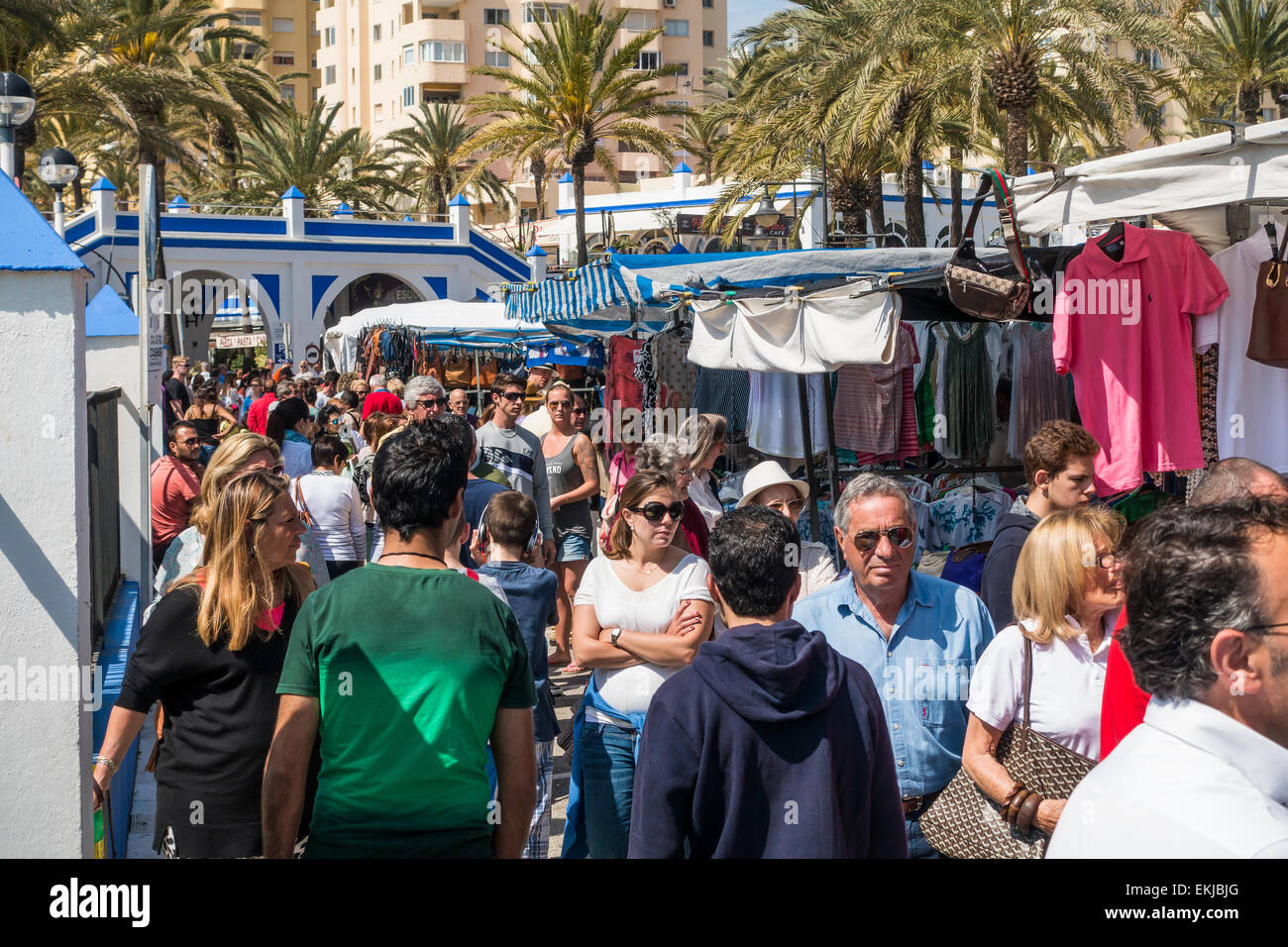 Escepona Hafen Hafen und geschäftigen Markt Spanien Stockfoto