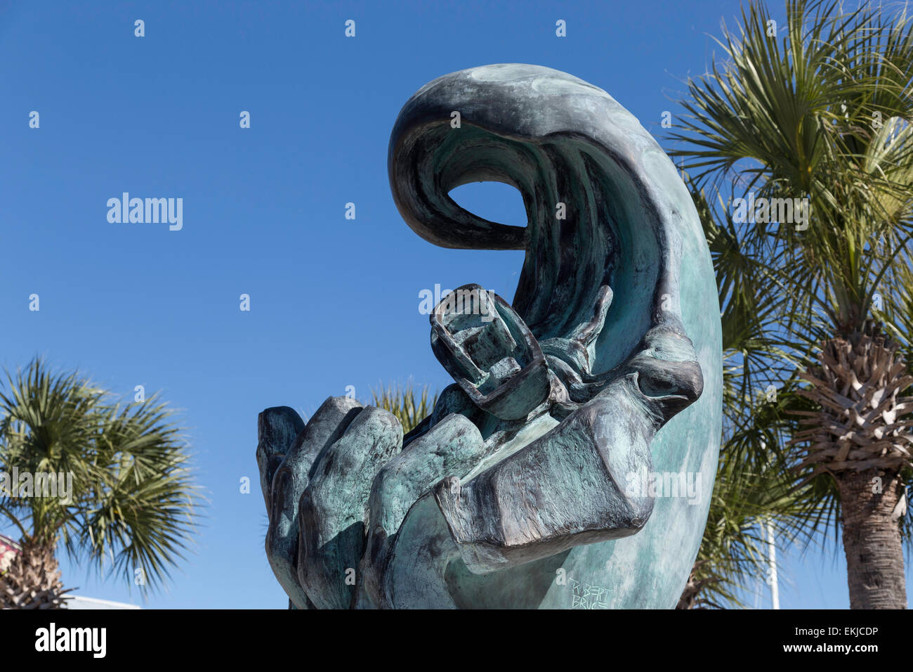 Die Hand des Schicksals, Denkmal für Florida Fischer verloren auf See, Madeira Beach, FL, USA Stockfoto