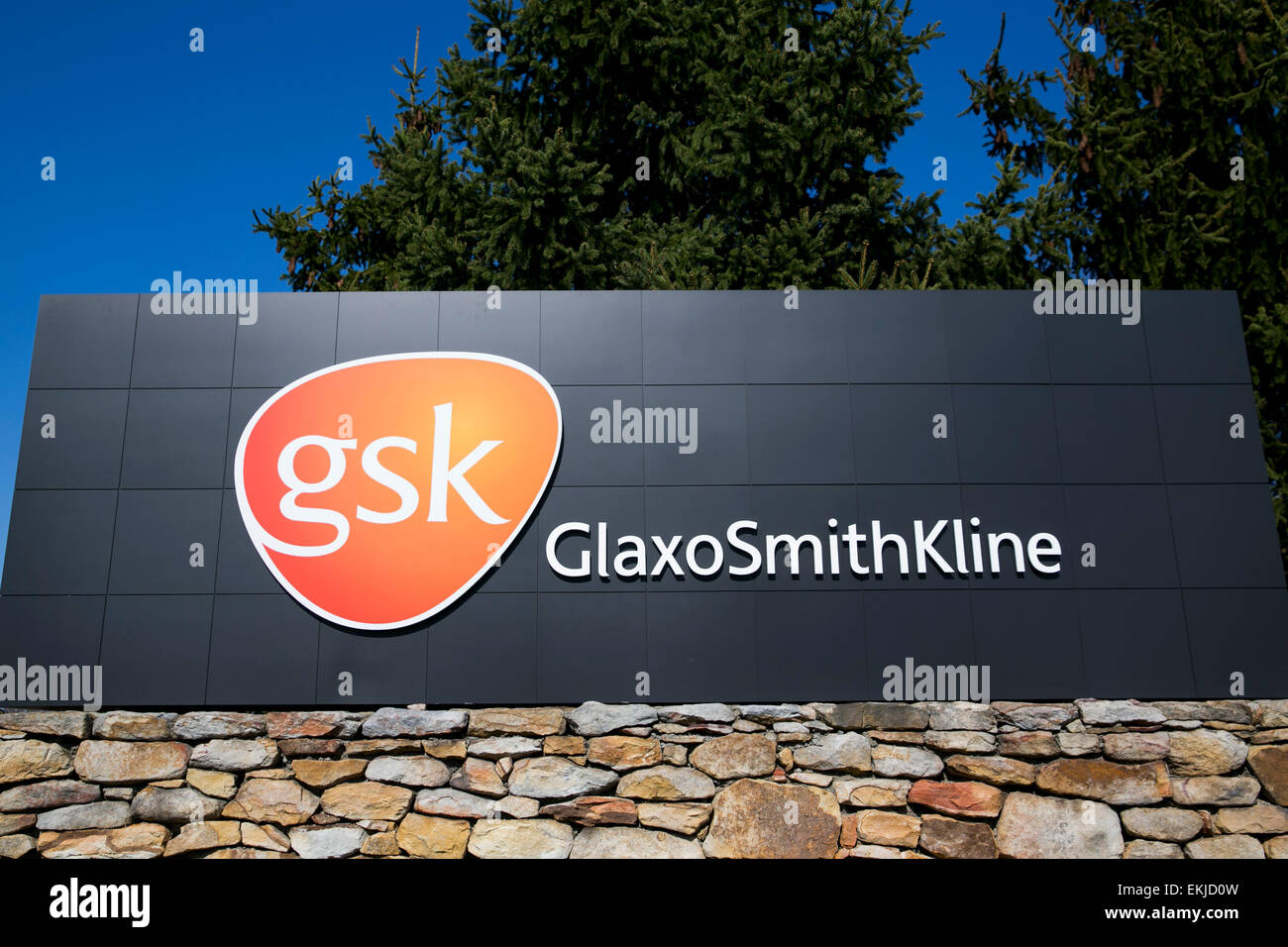 Eine Anlage, die von der pharmazeutischen Firma GlaxoSmithKline betrieben. Stockfoto