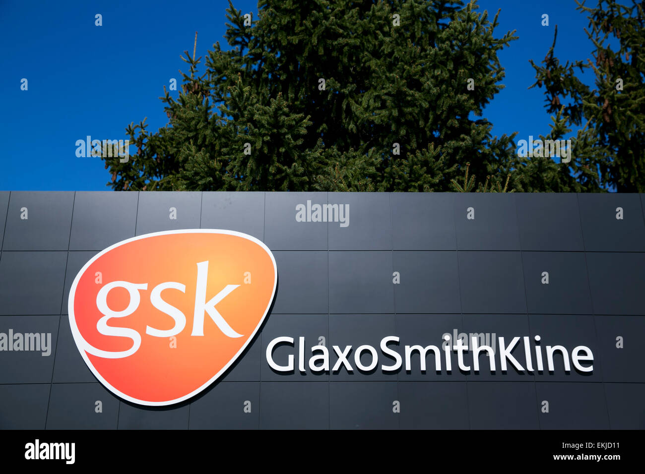 Eine Anlage, die von der pharmazeutischen Firma GlaxoSmithKline betrieben. Stockfoto