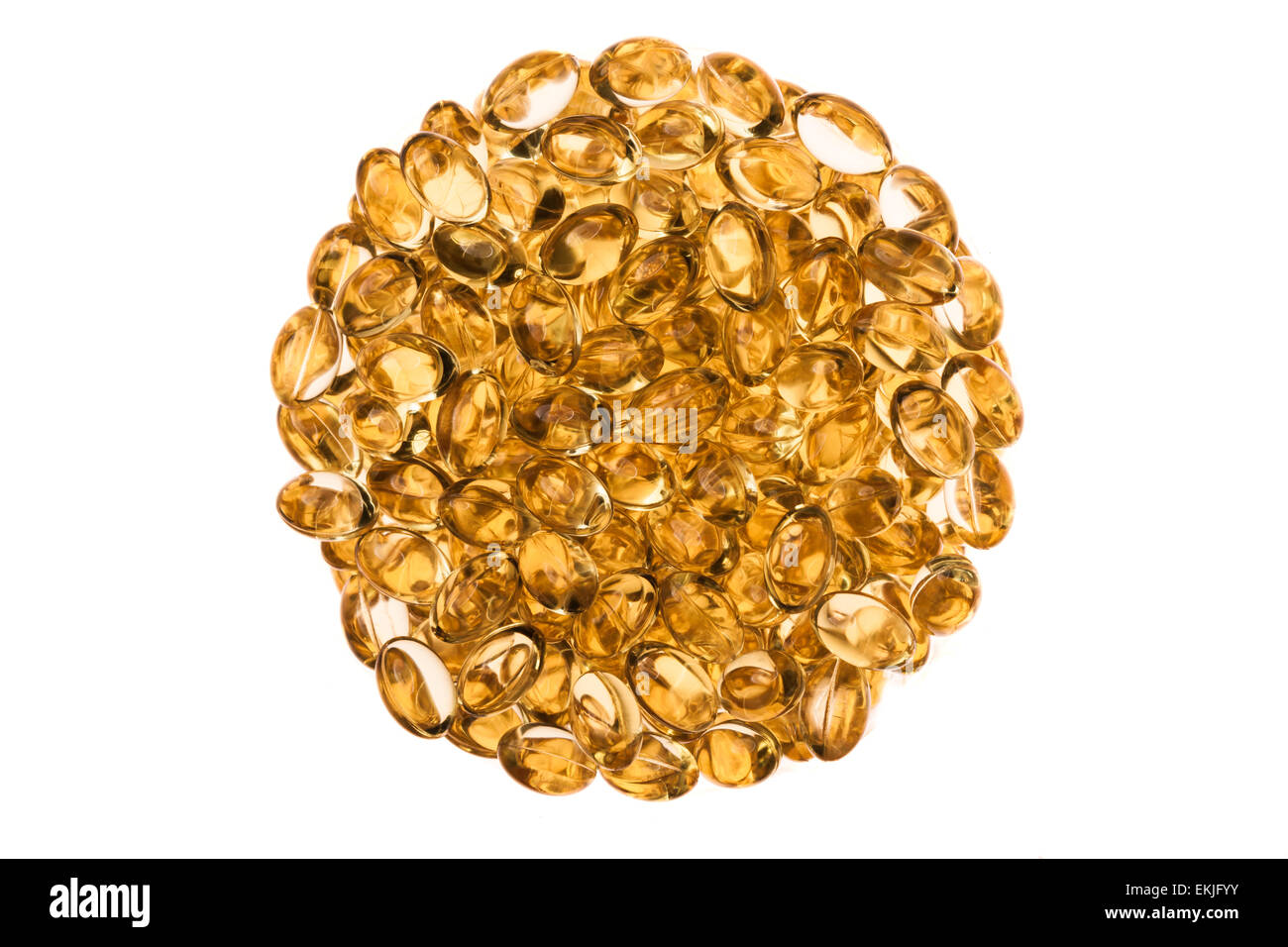 Makro Nahaufnahme Rundschreiben Textur Transparent Vitamine, Isolated on White Background Stockfoto