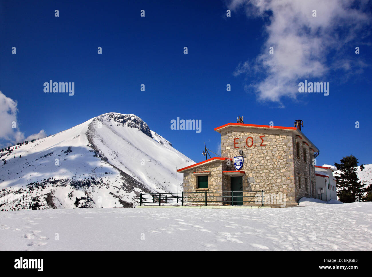 Die Hütte in der Nähe von Dirfi Berg, Evia ("Euböa") Insel, Griechenland Stockfoto