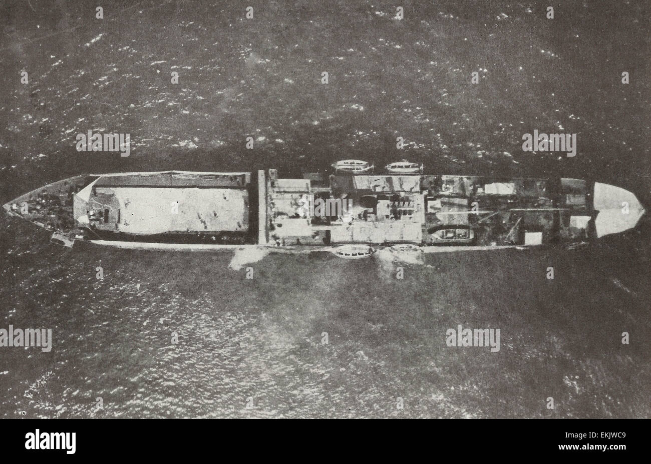 Eine britische Schiff an der Dardanellles von einem Ballon, Weltkrieg, ca. 1916 aus gesehen Stockfoto