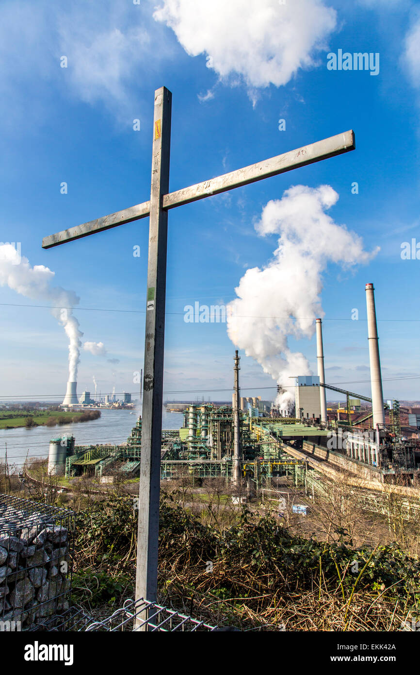 Europas größte Stahlproduktion Standort, Thyssen-Krupp, Duisburg, Stahlwerken, Kokereien, Pflanze, Hochofen, Kraftwerk, Rhin Stockfoto