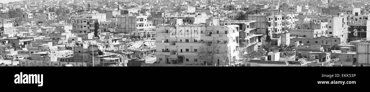Zerstörung der Kobane - kurdische Stadt im Norden Syriens. 31.3.2015, Kobane, Syrien Stockfoto