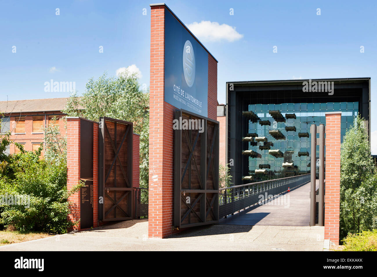 Der Eingang zur Sammlung nationalen Museums Schlumpf in Mülhausen, Elsass, Frankreich Stockfoto