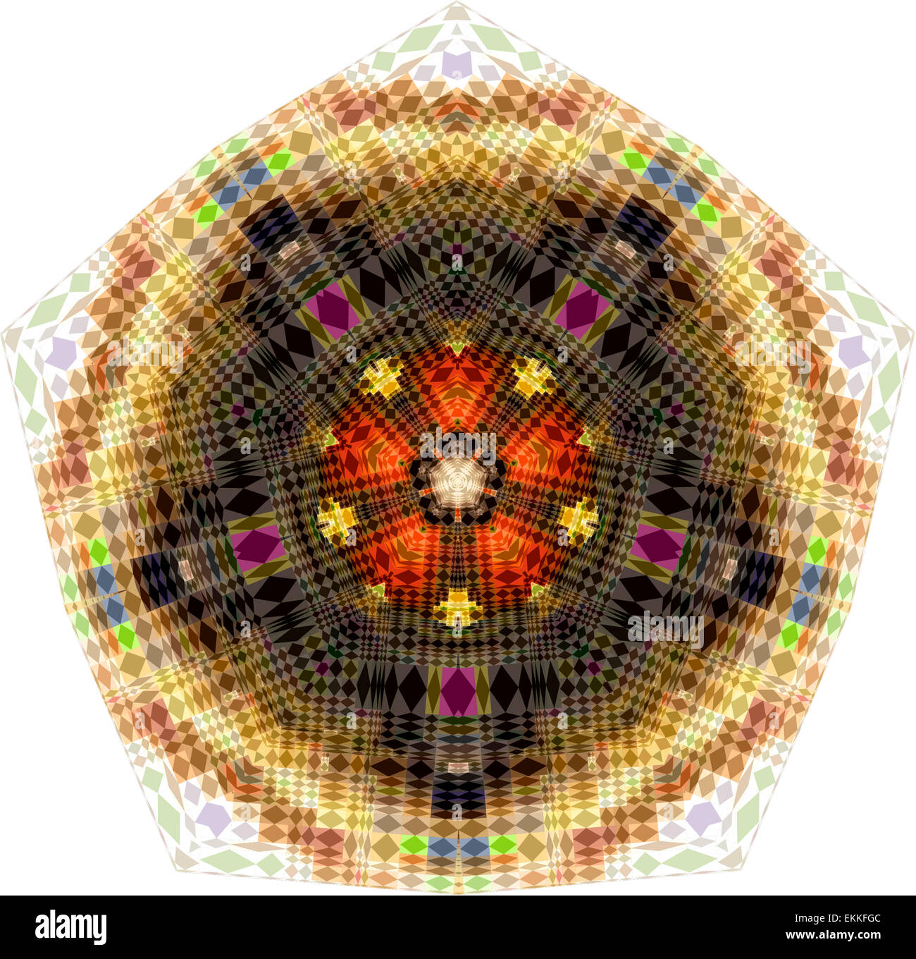 Mandala Symbol Abbildung mit auffällig geometrische Gestaltung und Farbgebung. Stockfoto