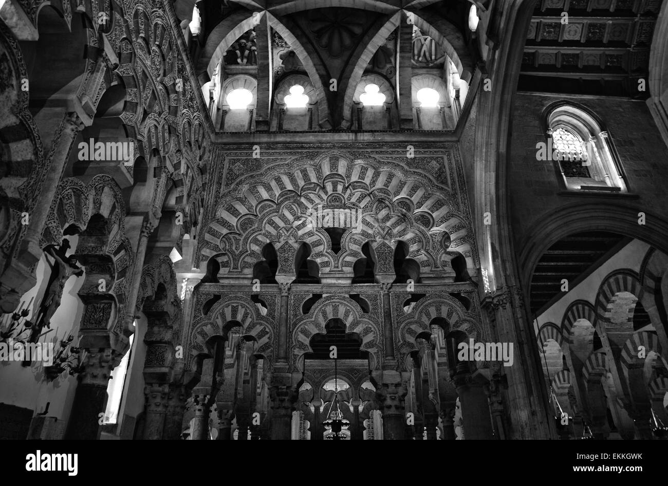 Villaviciosa Kapelle Bögen, Mezquita von Córdoba, Andalusien, Spanien Stockfoto