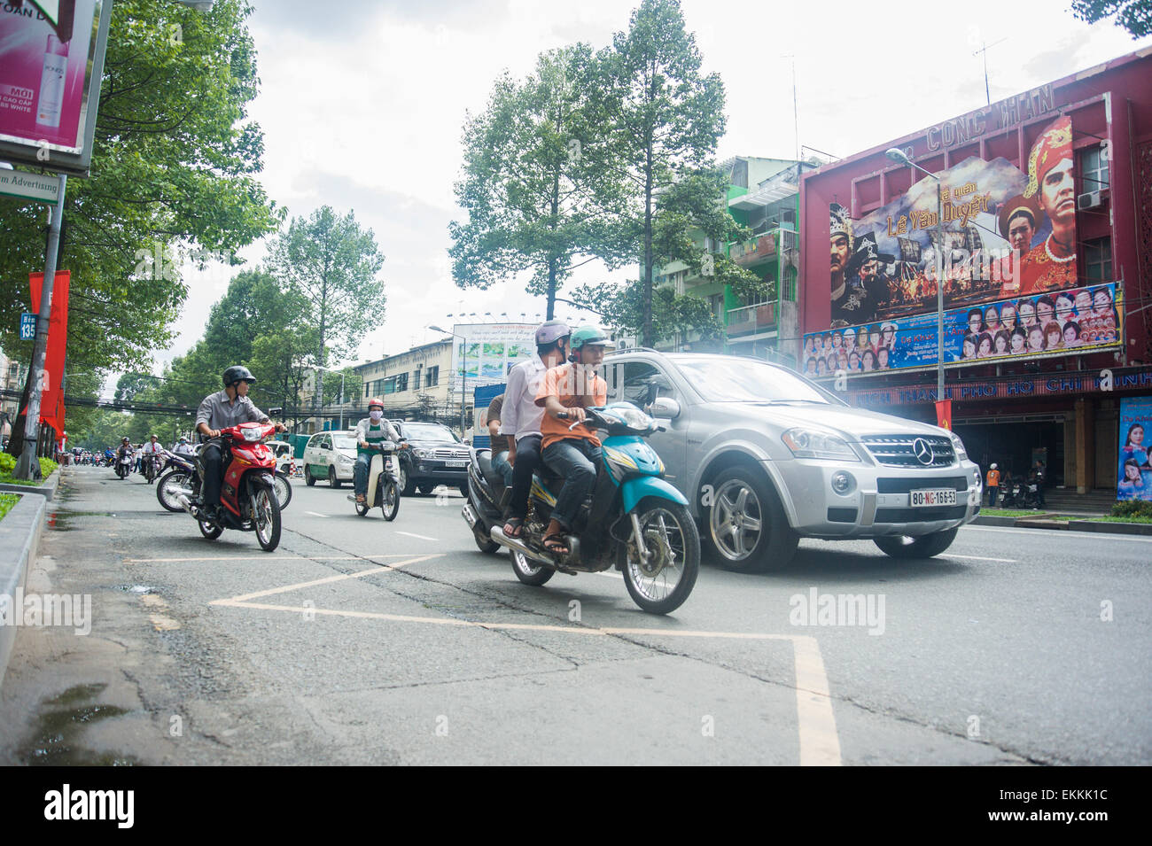 Pulsierenden Verkehr von Ho-Chi-Minh-Stadt-Vietnam Stockfoto