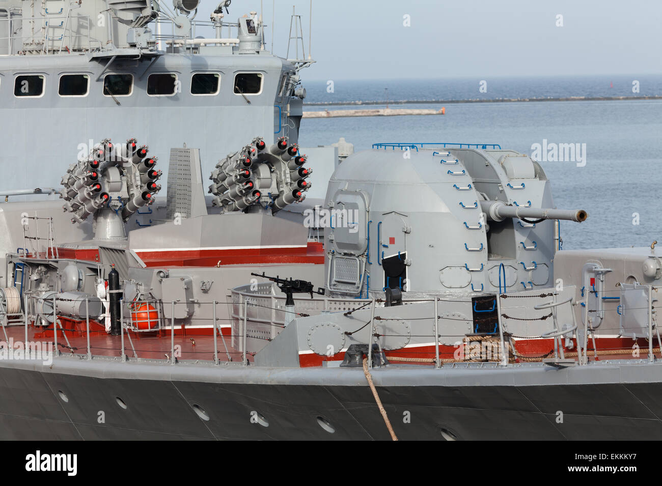 Kriegsschiff-Kanone Stockfoto