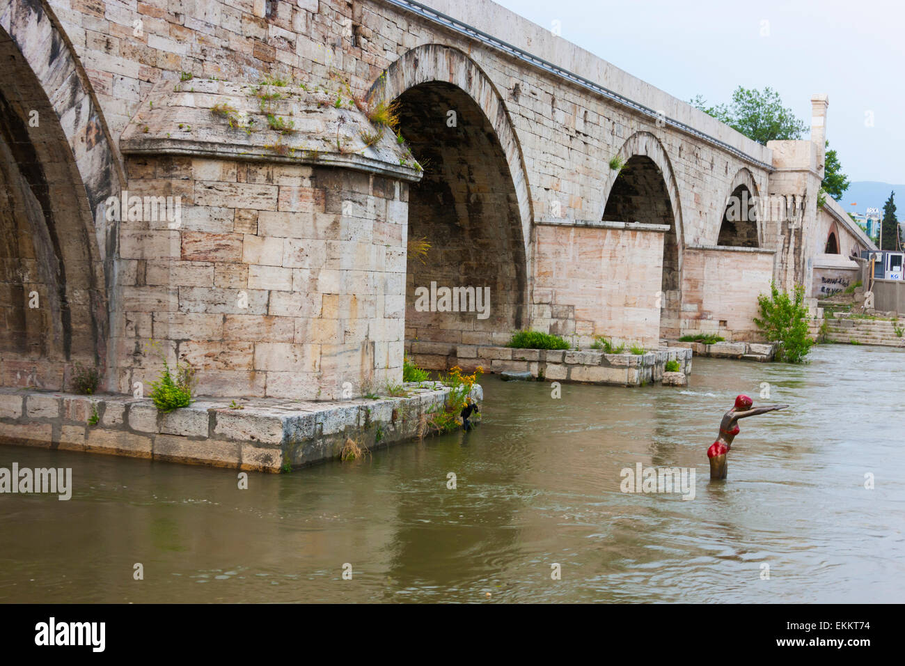 Steinerne Brücke in der Altstadt, Skopje, Republik Mazedonien, Europa Stockfoto