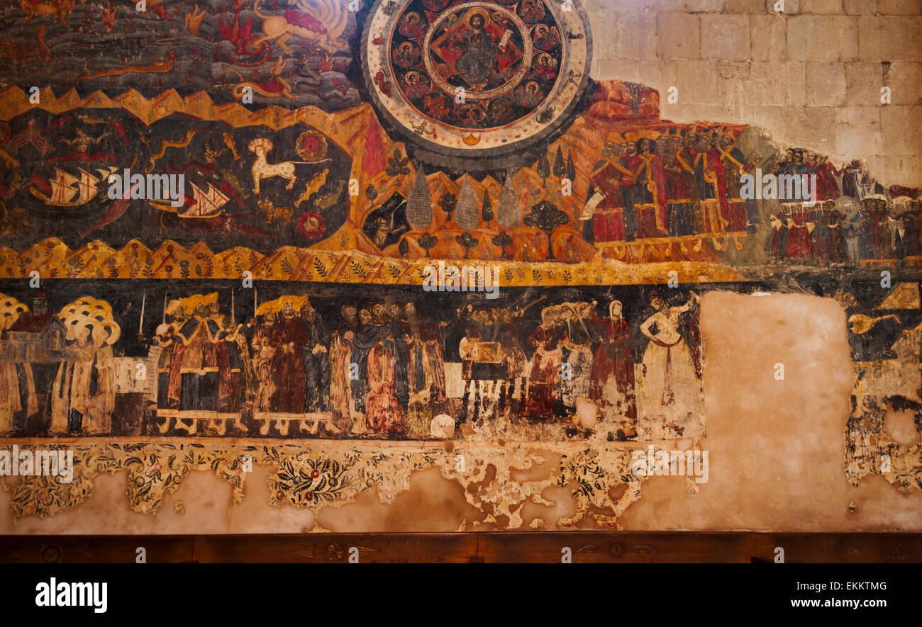 Wandbild in Swetizchoweli Kirche, Denkmalpflege von Mzcheta, UNESCO-Weltkulturerbe, Georgien Stockfoto