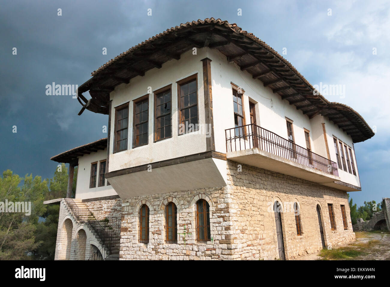 Haus in den Zitadellen von Berat, UNESCO-Weltkulturerbe, Albanien Stockfoto