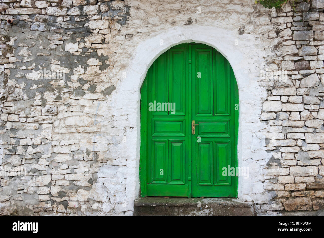 Tür eines alten Hauses, Berat (UNESCO-Weltkulturerbe), Albanien Stockfoto