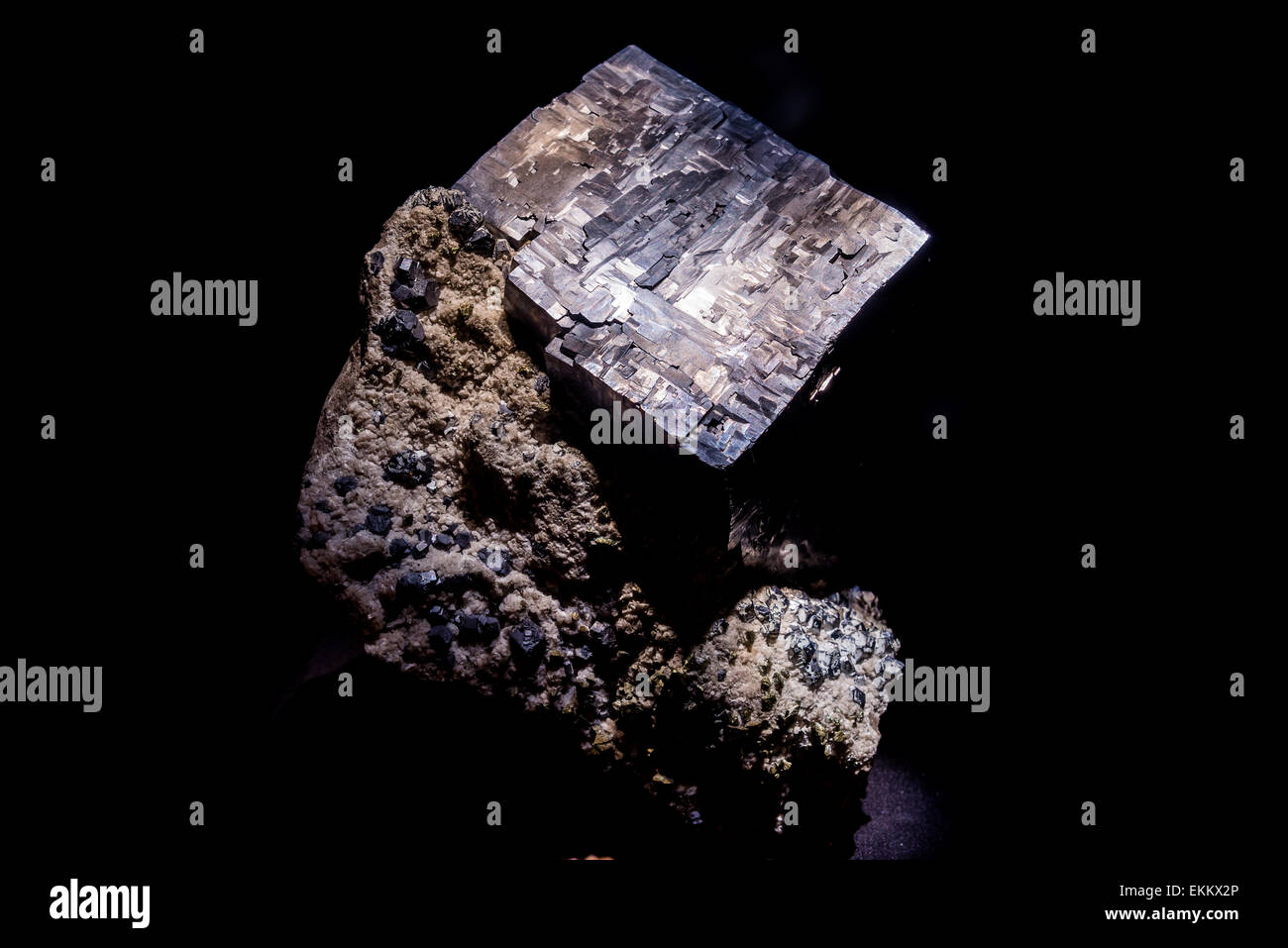 Galena, ein Mineral der Leitung Sulfid PbS. Stockfoto