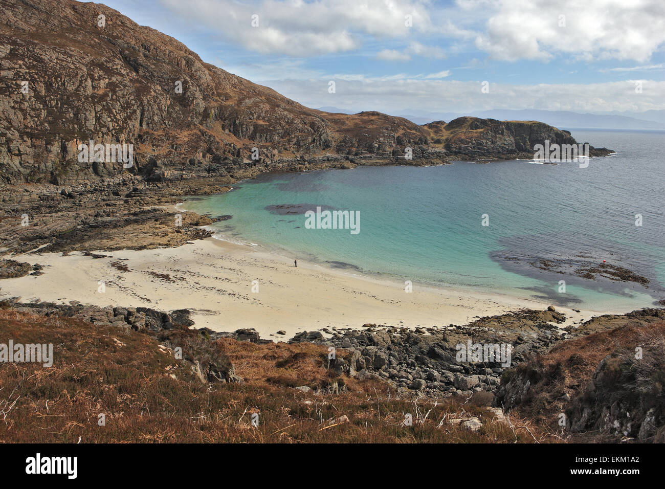 Camas Daraich einen schönen abgelegenen Sandstrand in der Nähe von Point of Sleat in Skye Schottland Stockfoto