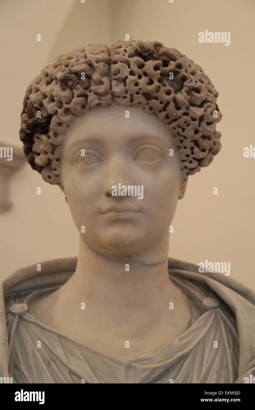 Julia Flavia (61-91). Tochter und einziges Kind, Kaiser Titus. Büste. 90 N. CHR. Römische Nationalmuseum. Palazzo Altemps. Rom. Italien Stockfoto