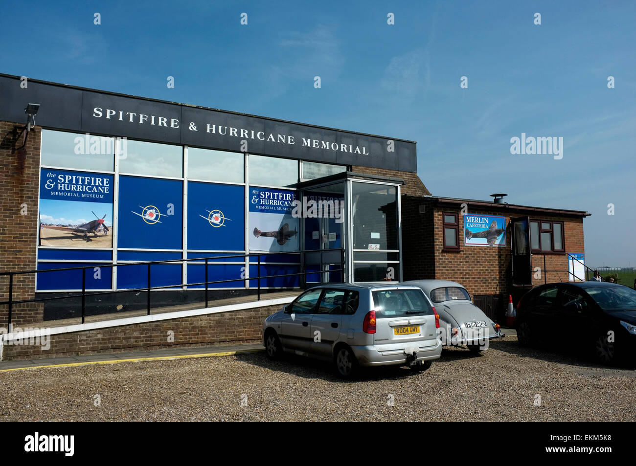 Spitfire und Hurricane-Gedenkmuseum an raf Manston Ramsgate East Kent uk April 2015 Stockfoto