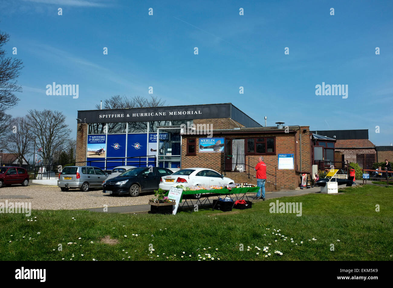 Spitfire und Hurricane-Gedenkmuseum an raf Manston Ramsgate East Kent uk April 2015 Stockfoto