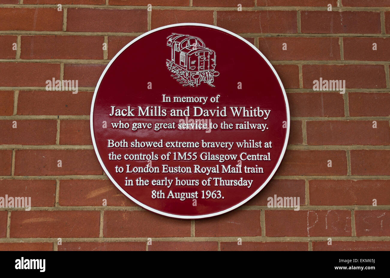 Great Train Robbery Plaque Stockfoto