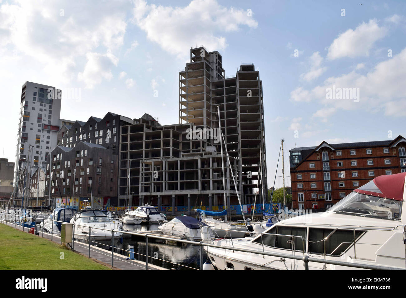 Gebäude im Bau Ipswich Marina 3493 Stockfoto