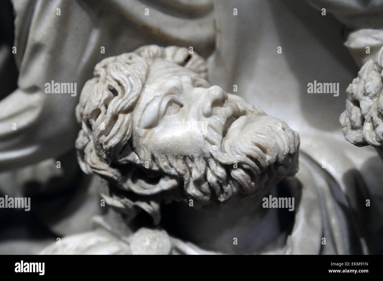 Ludovisi Schlacht Sarkophag. 3. C. Roman. Kampfszene zwischen Römern und Goten. Detail der Barbarenkrieger. Altemps Palast Stockfoto