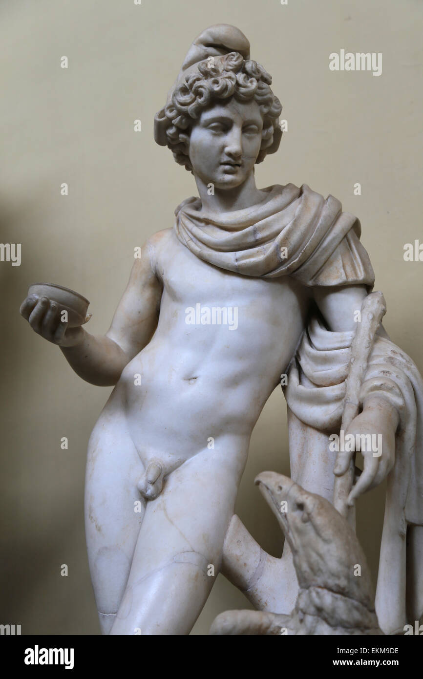 Ganymed und der Adler. Marmor. 2. Jahrhundert n. Chr. Vatikanischen Museen. Chiaramonti. Stockfoto