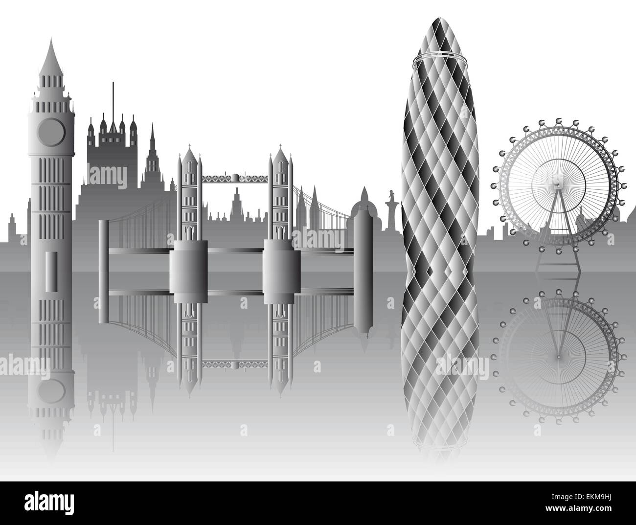 Vektor-Illustration der London Sehenswürdigkeiten Stock Vektor