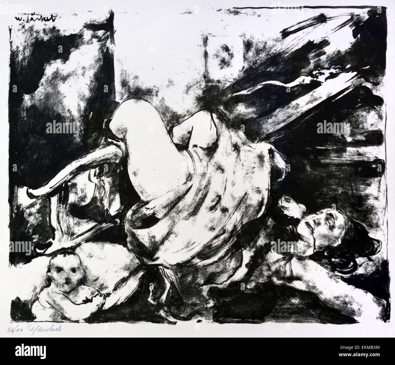 Memento Erster Weltkrieg 1914/15 Willy Jaeckel 1888-1944 Berlin deutsche Deutschland (Lithographien) Stockfoto