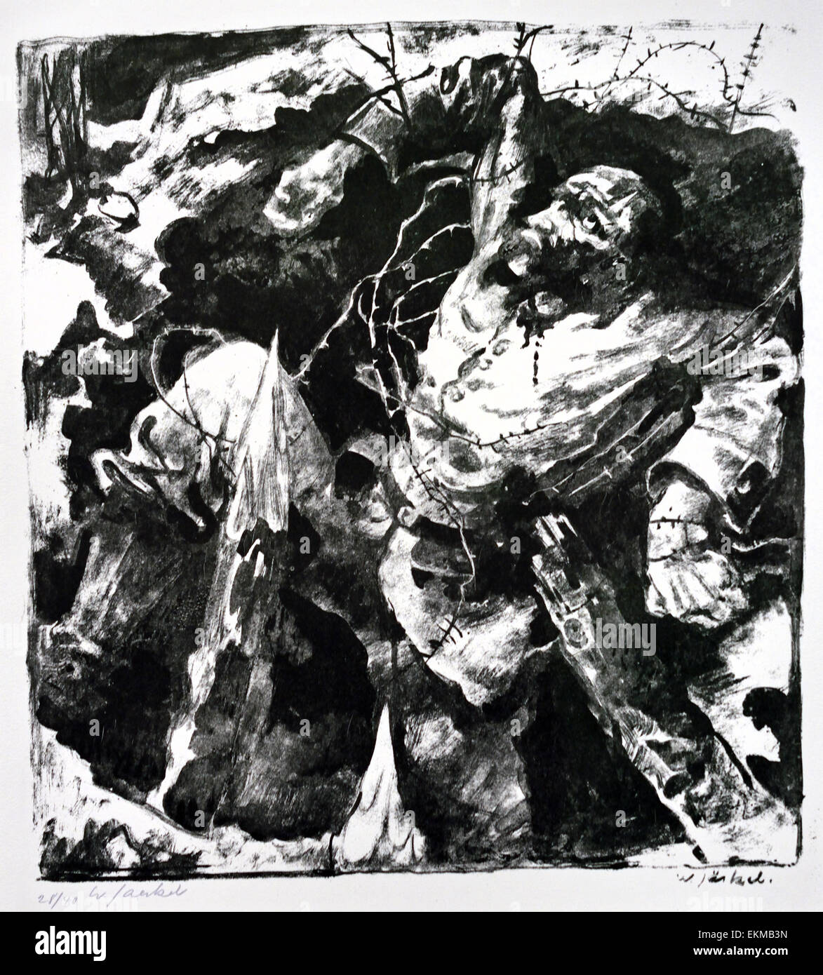 Memento Erster Weltkrieg 1914/15 Willy Jaeckel 1888-1944 Berlin deutsche Deutschland (Lithographien) Stockfoto